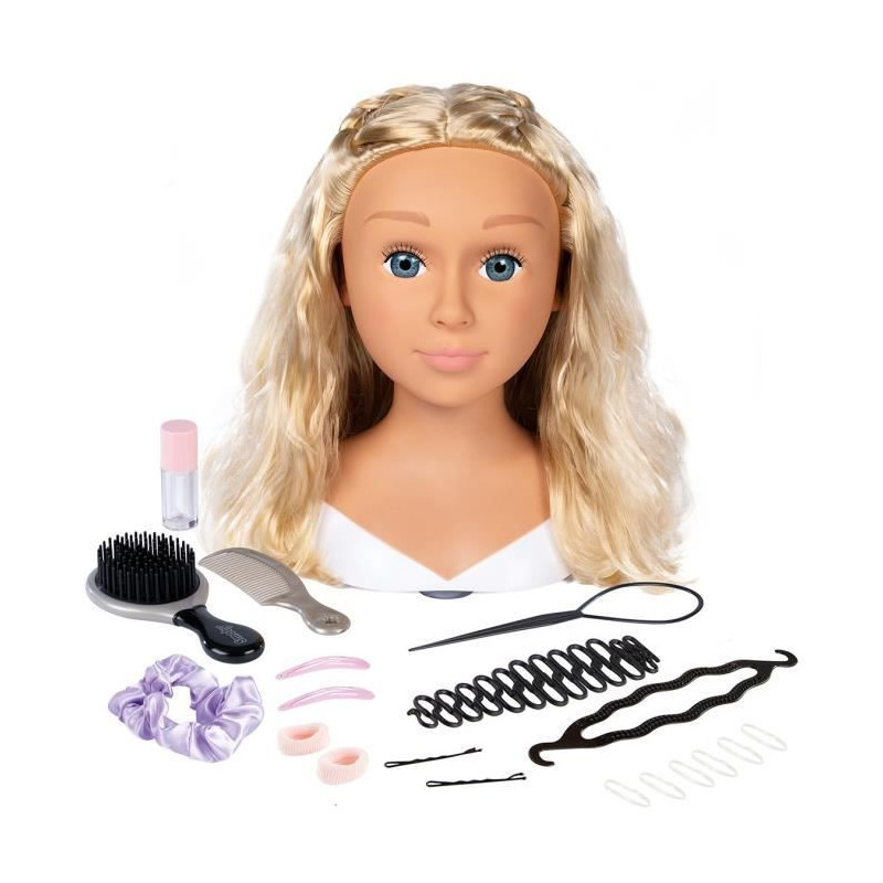 Smoby - Blonde styling head - Easy to style - 19 realistic accessories