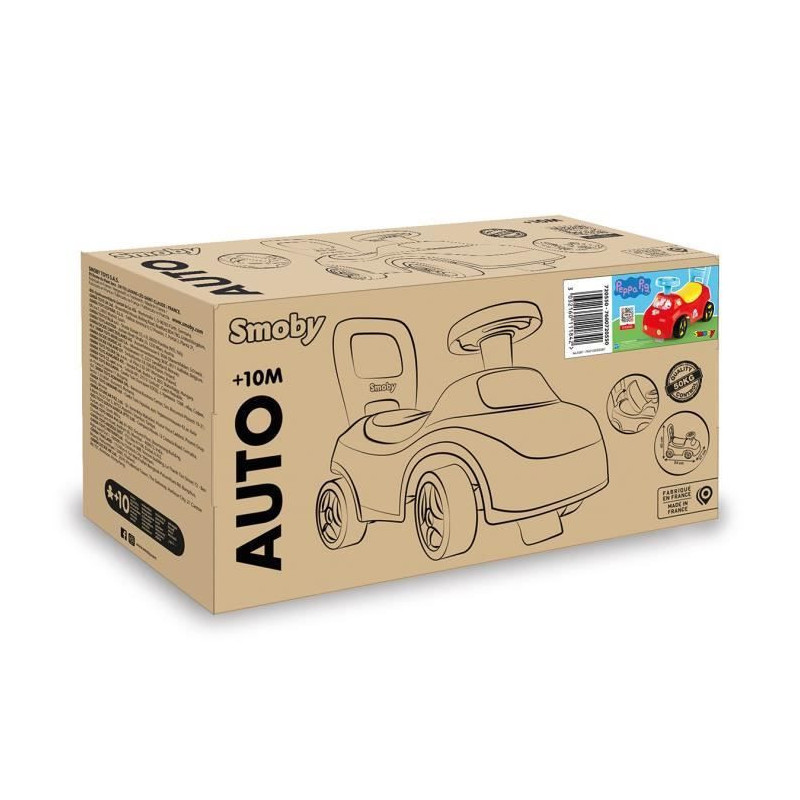 Smoby - 2 in 1 child car carrier - Peppa Pig - Storage under the saddl