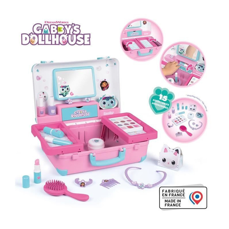 Smoby - Gabby and the Magic House - Easy to carry beauty case - 13 acc
