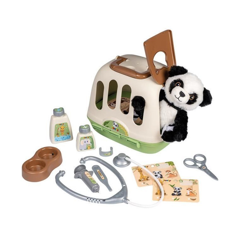 Smoby - Veterinary case - 1 panda plush and many accessories - 2 in 1
