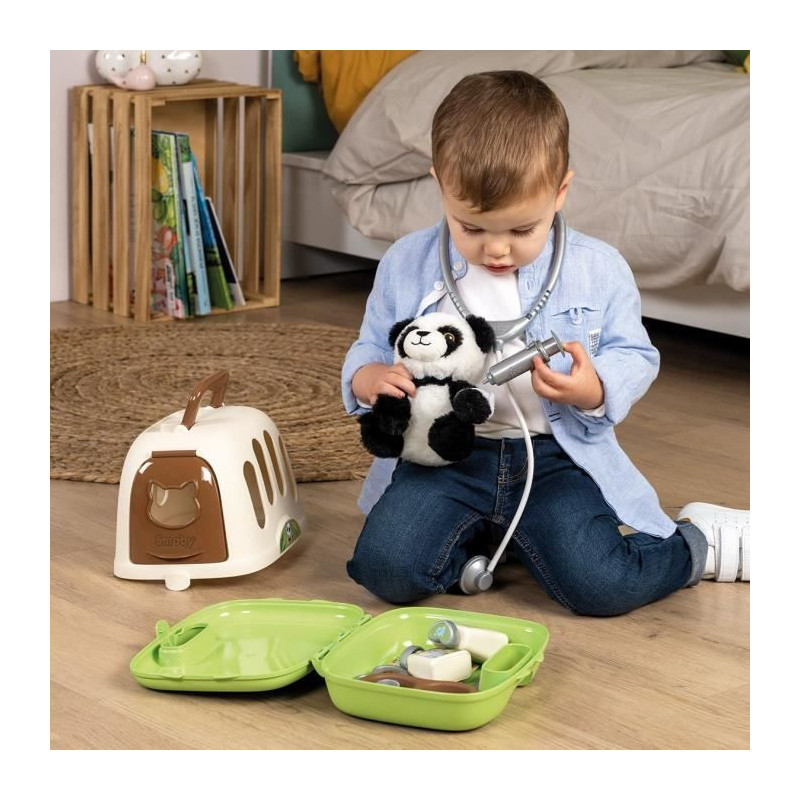 Smoby - Veterinary case - 1 panda plush and many accessories - 2 in 1