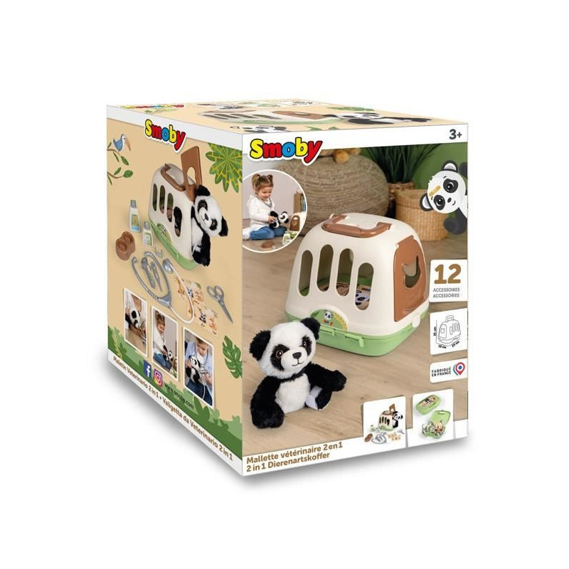 Smoby - Veterinary case - 1 panda plush and many accessories - 2 in 1