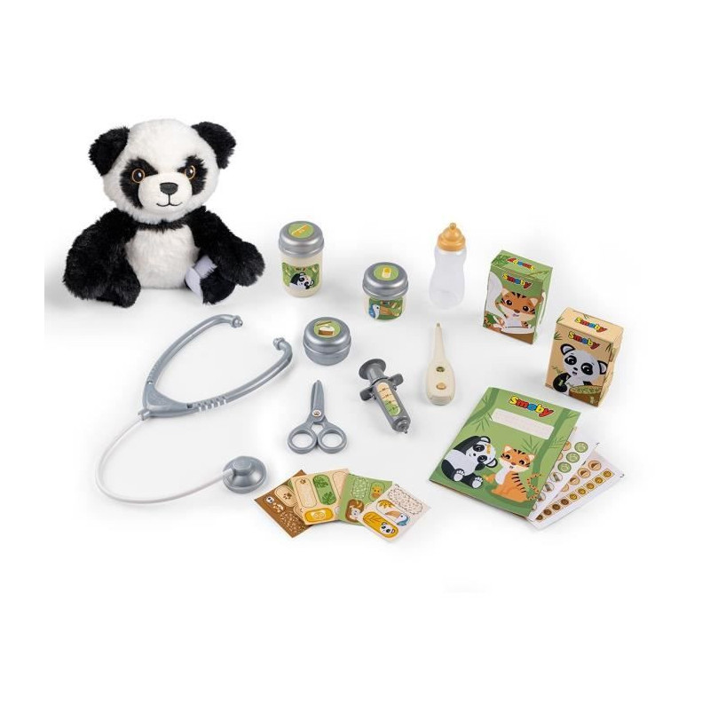 Smoby - Zoo Veterinary Center - 1 Panda plush toy - Many accessories a