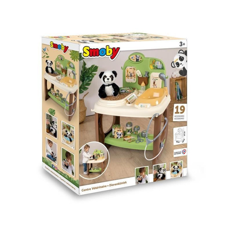 Smoby - Zoo Veterinary Center - 1 Panda plush toy - Many accessories a