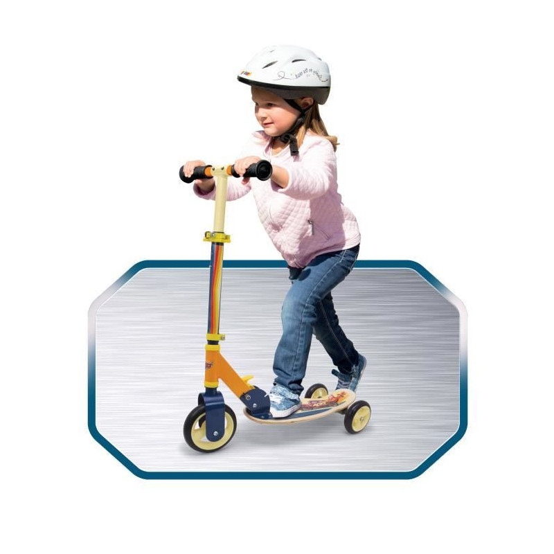 Cars 3-wheel foldable wooden scooter
