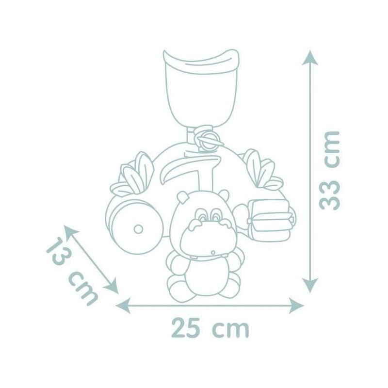 Smoby Little Smoby Hippo Bath Toy - Slide and Wheels for 18 Month Old