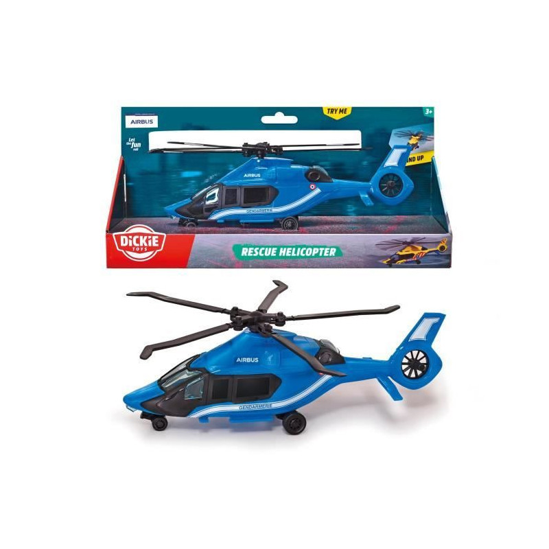 Airbus Gendarmerie Helicopter 23cm - Dickie - Free Wheels - Blue - Mix