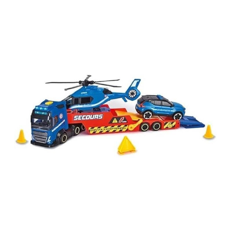 Dickie - 40cm Carrier Truck + Helicopter + Gendarmerie Vehicle - From