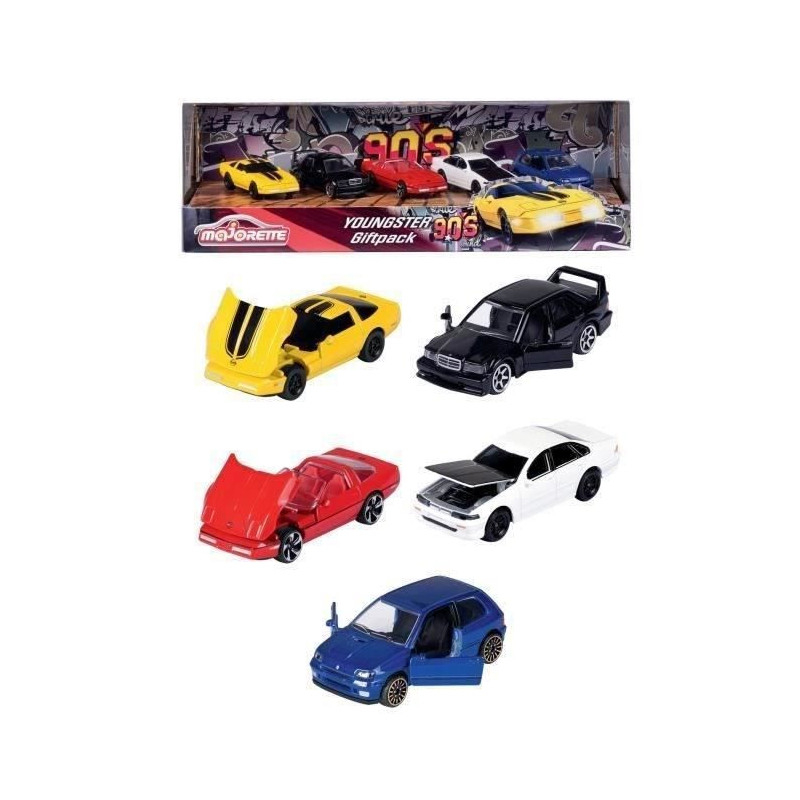 Set of 5 Majorette Youngster 1990s freewheel cars