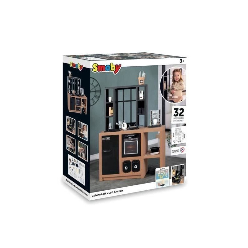 Smoby - Loft Kitchen - 32 Accessories - From 3 Years