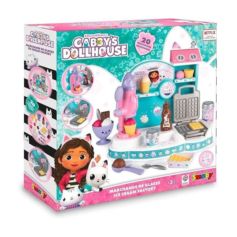 Gabby and the Magic House - Ice Cream Seller - Smoby - 20 Accessories