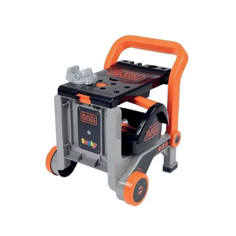Smoby - Black+Decker - Hand truck + 3 in 1 box - 19 accessories - Made