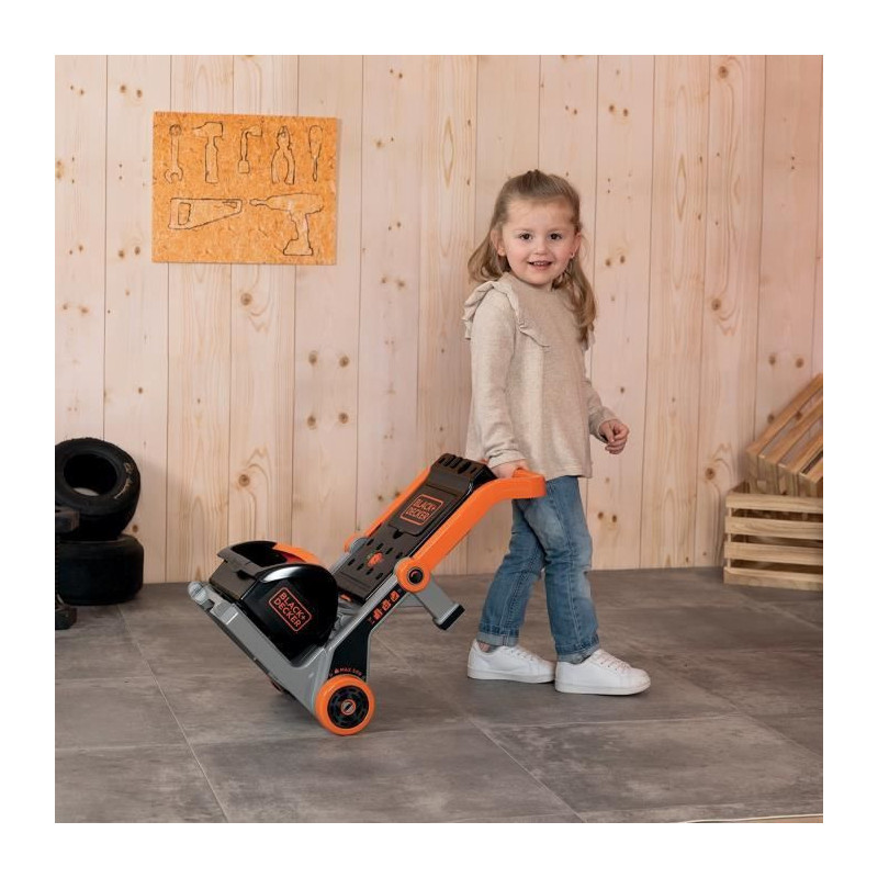 Smoby - Black+Decker - Hand truck + 3 in 1 box - 19 accessories - Made