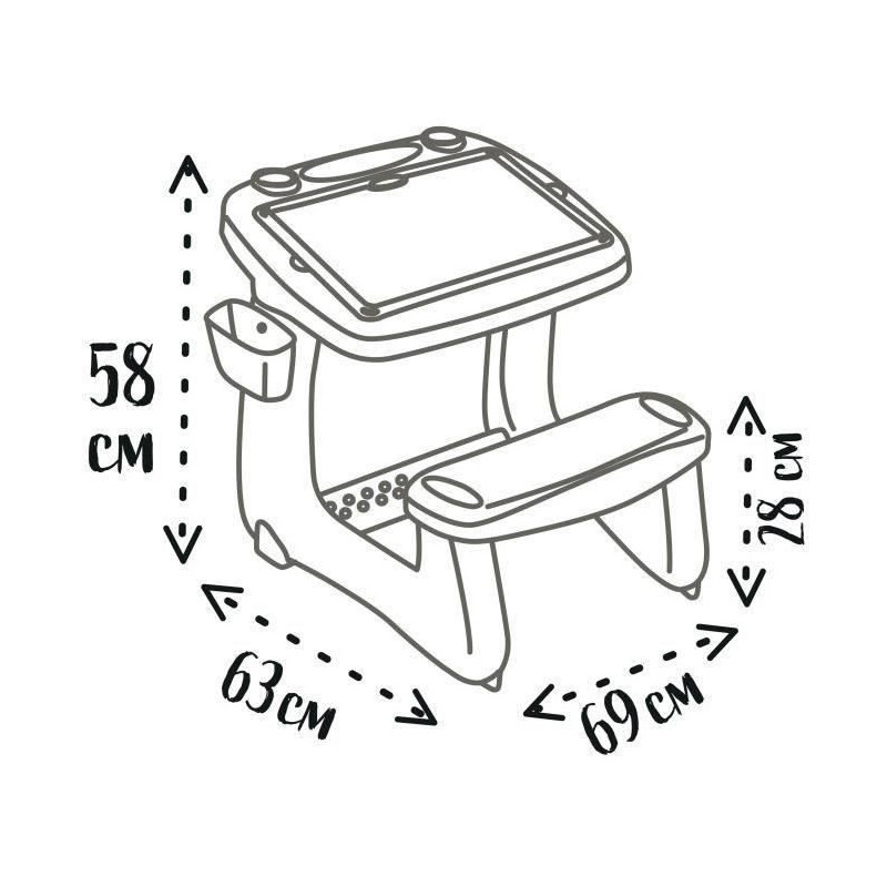 Small Schoolboy Desk - Smoby - 80 Accessories Included - Green - 63 x