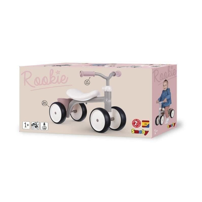 Rookie Pink metal carrier for children aged 12 months - Smoby