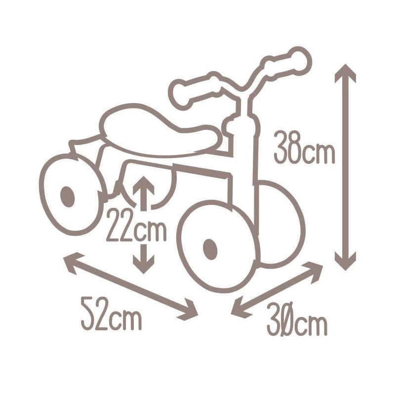 Rookie Pink metal carrier for children aged 12 months - Smoby