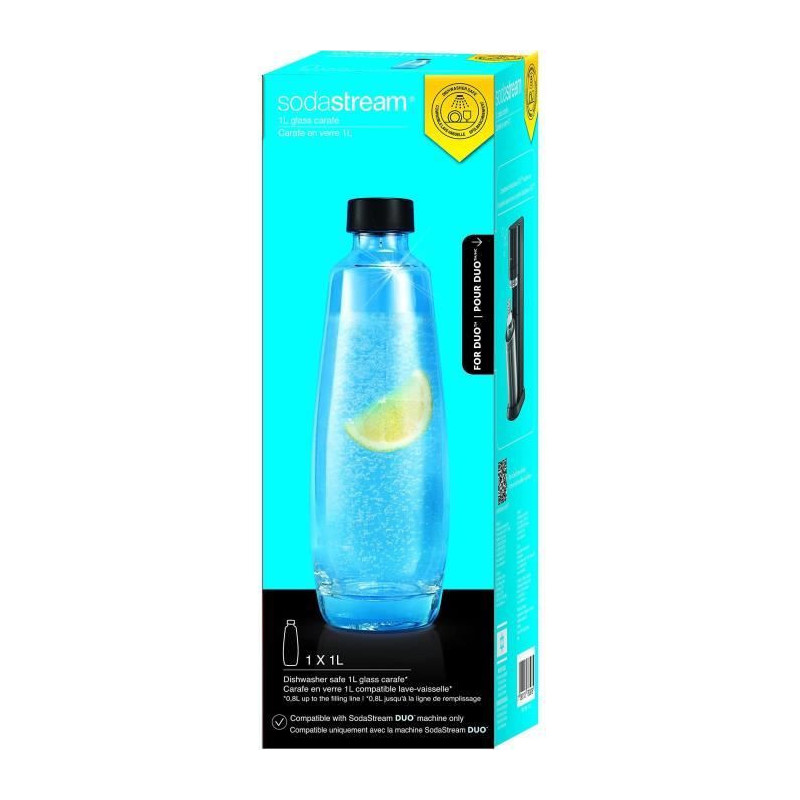 SODASTREAM 3000090 - Glass carafe 1L compatible only DUO machine - Dis