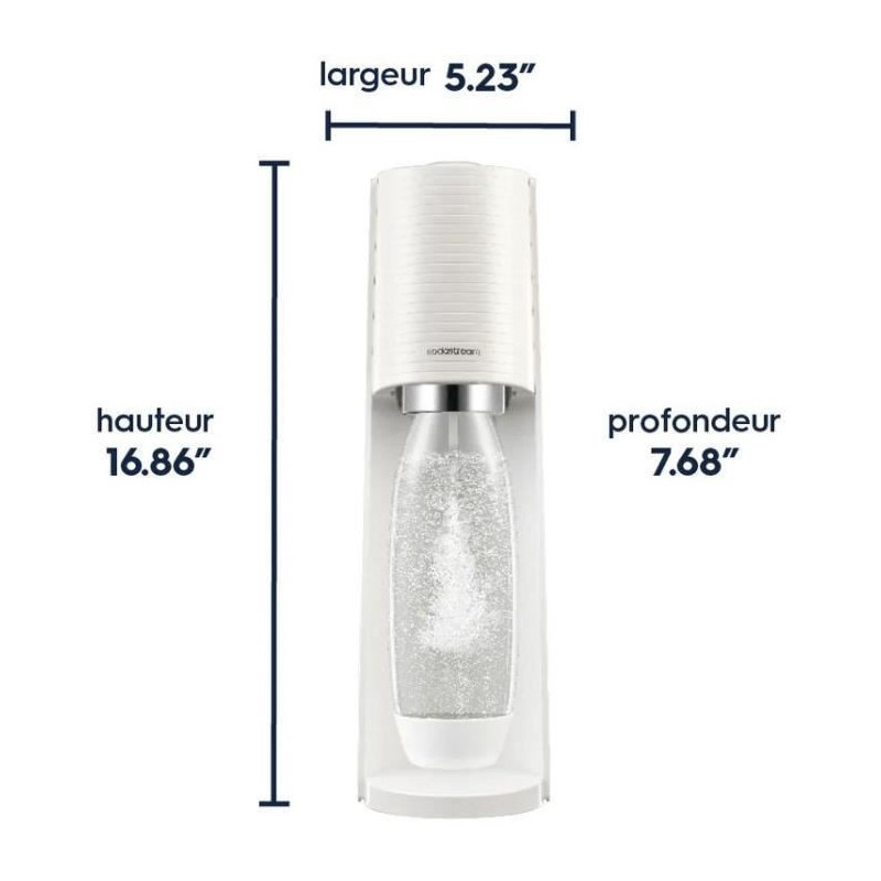 SODASTream TERRABILV - Machine Terra Blanche Pack 2 bottles LV + 1 CQC