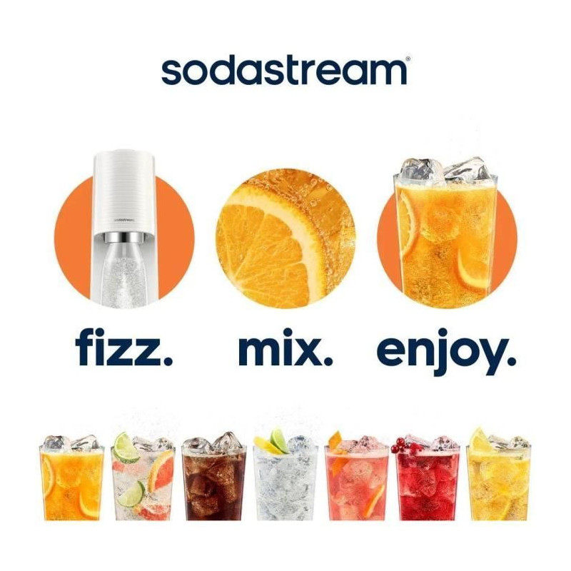SODASTream TERRABILV - Machine Terra Blanche Pack 2 bottles LV + 1 CQC