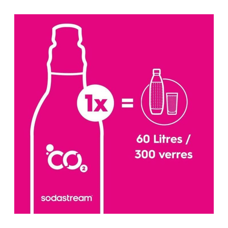 SODASTream TERRABILV - Machine Terra Blanche Pack 2 bottles LV + 1 CQC
