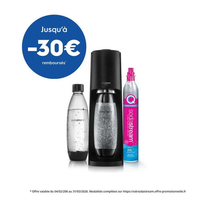 SODASTREAM TERRANLV - TERRA Black Machine Pack 2 LV bottles + 1 CQC ex