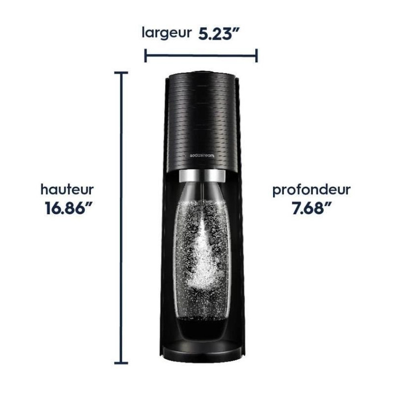 SODASTREAM TERRANLV - TERRA Black Machine Pack 2 LV bottles + 1 CQC ex