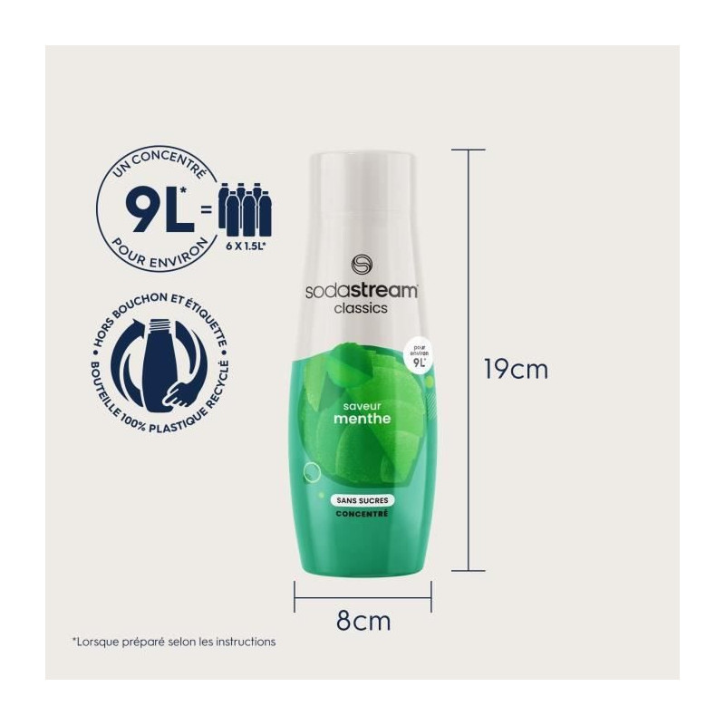 SODASTREAM Concentrates - Pack of 6 Sugar-Free Mint Concentrates - Up