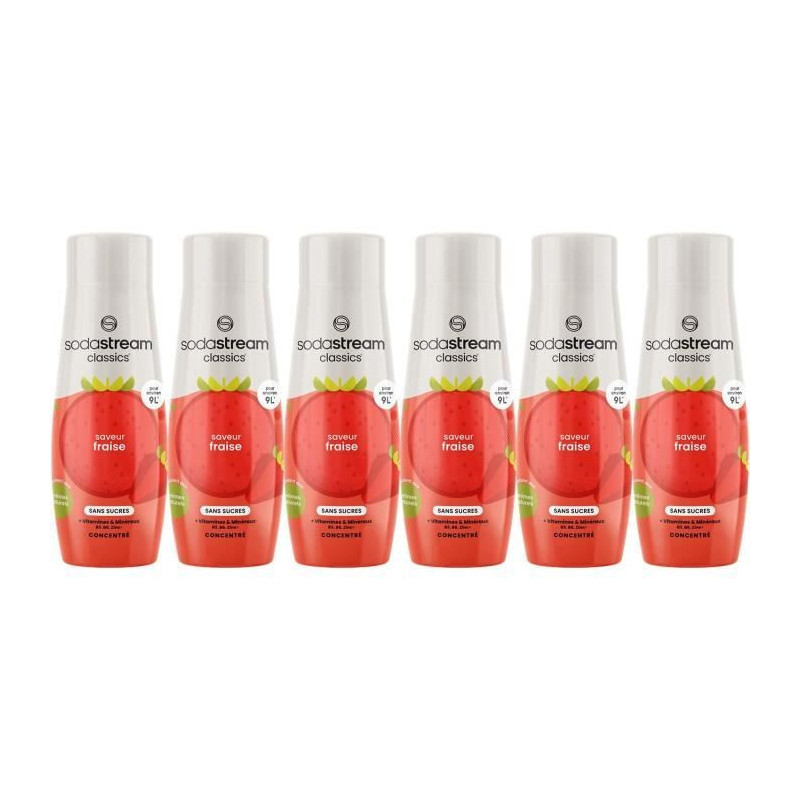 SODASTREAM Concentrates - Pack of 6 Sugar-Free Strawberry Concentrates