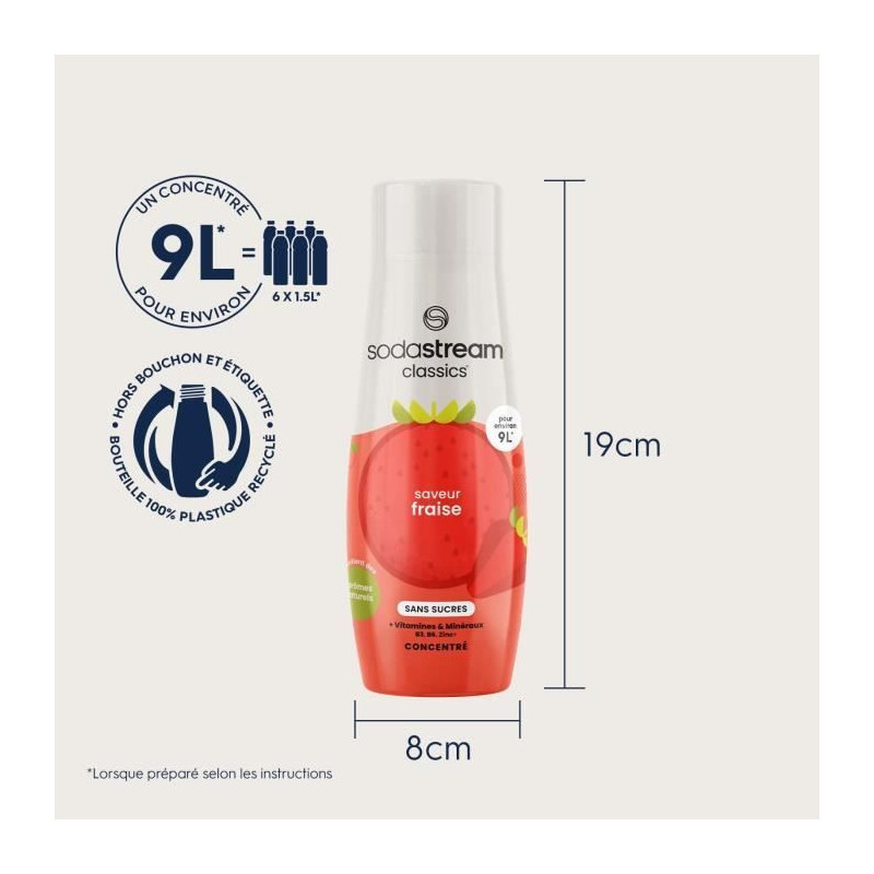 SODASTREAM Concentrates - Pack of 6 Sugar-Free Strawberry Concentrates