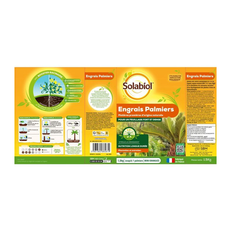 Solabiol Sopalmy15 Palm fertilizers and Mediterranean plants 1.5 kg, u