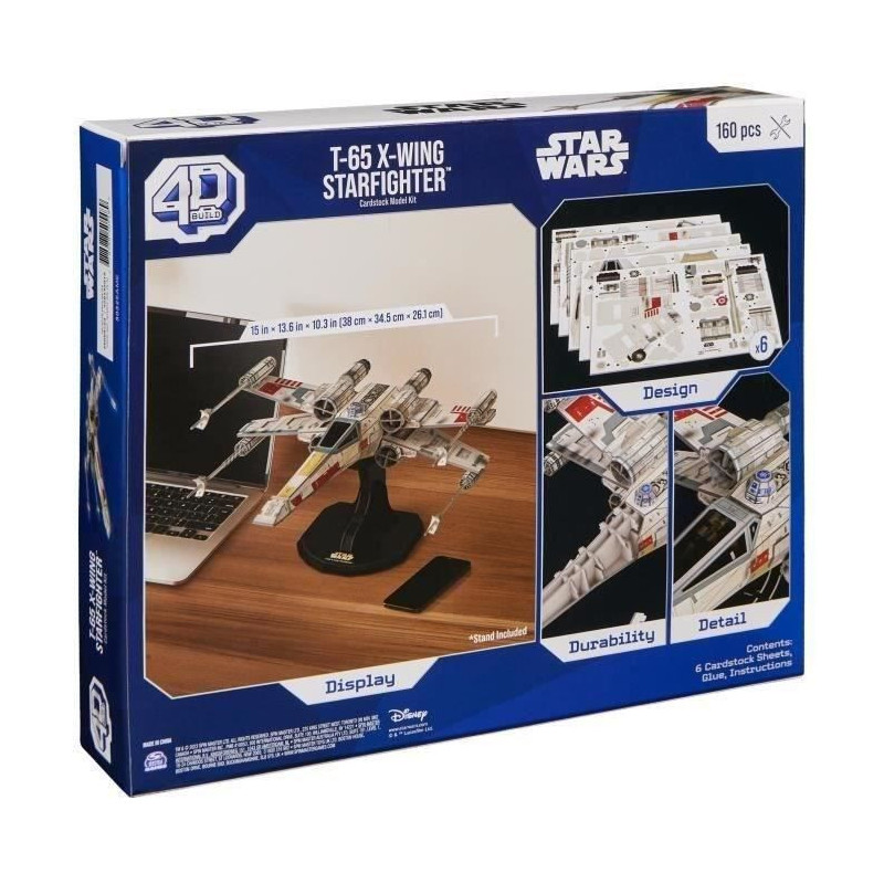 Star Wars - X-WING FIGHTER - 4D model to build - 28 cm