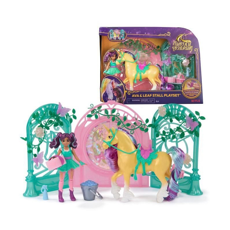 SPIN MASTER PLAYSET MINI DOLL AVA AND LEAF COLOR REVEAL Unicorn Academ