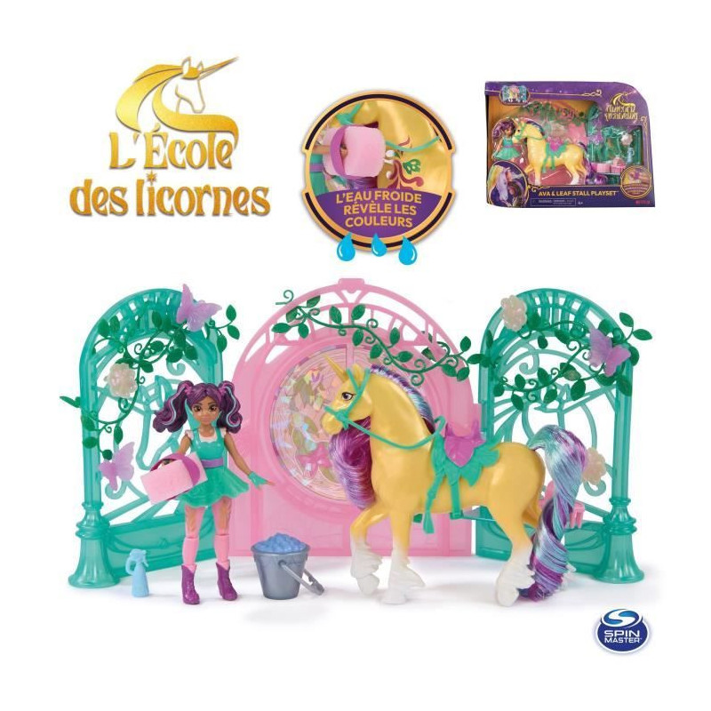 SPIN MASTER PLAYSET MINI DOLL AVA AND LEAF COLOR REVEAL Unicorn Academ