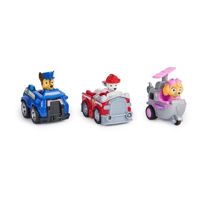 SPIN MASTER PACK OF 3 RETRO FRICTION VEHICLES Paw Patrol