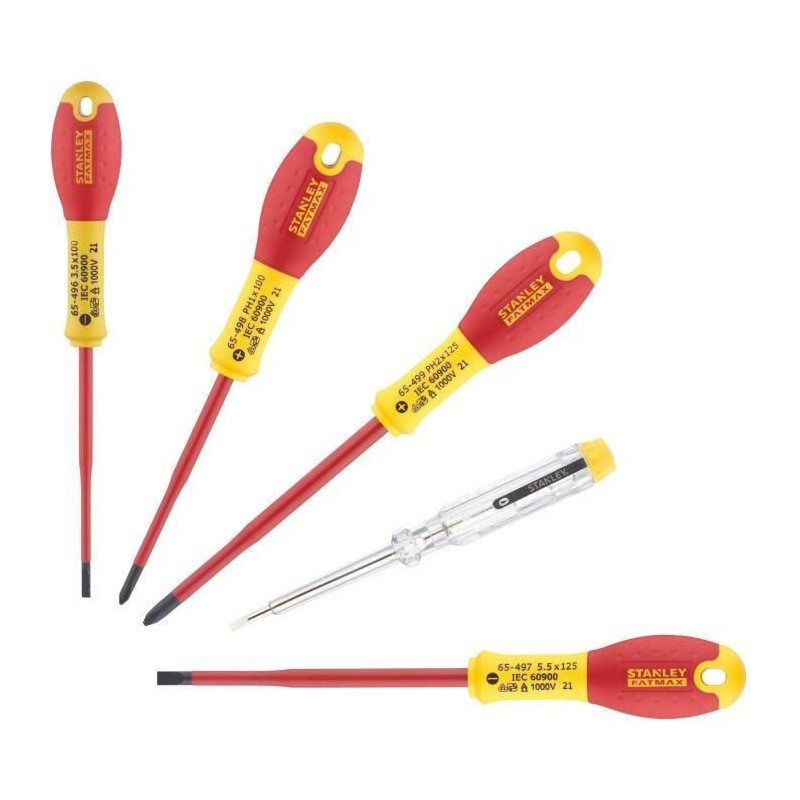 Set of 5 Screwdrivers - STANLEY FATMAX - XTHT0-62692 - Slim Insulated