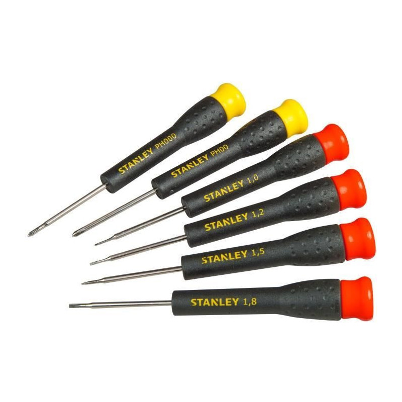 Set of 6 Micro Screwdrivers - STANLEY - STHT0-62631 - 4 Slotted + 2 Ph