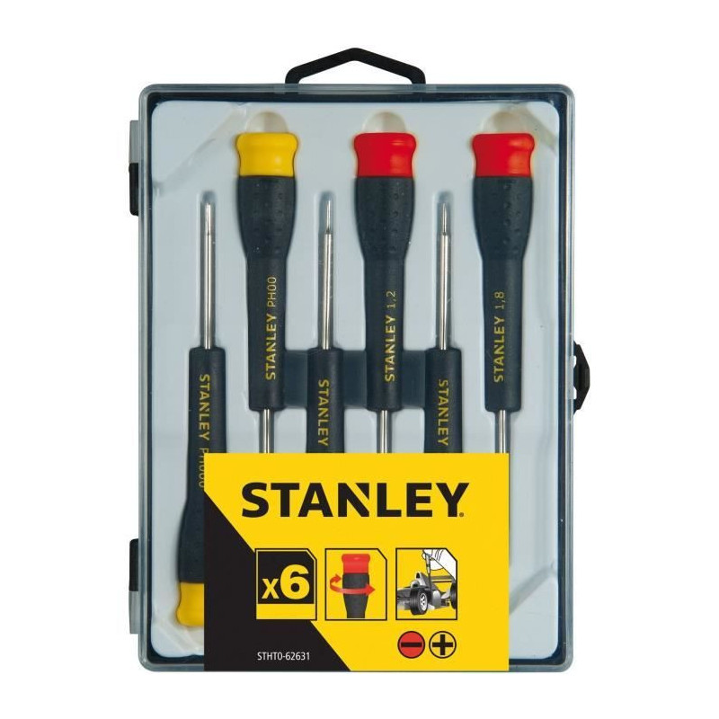 Set of 6 Micro Screwdrivers - STANLEY - STHT0-62631 - 4 Slotted + 2 Ph