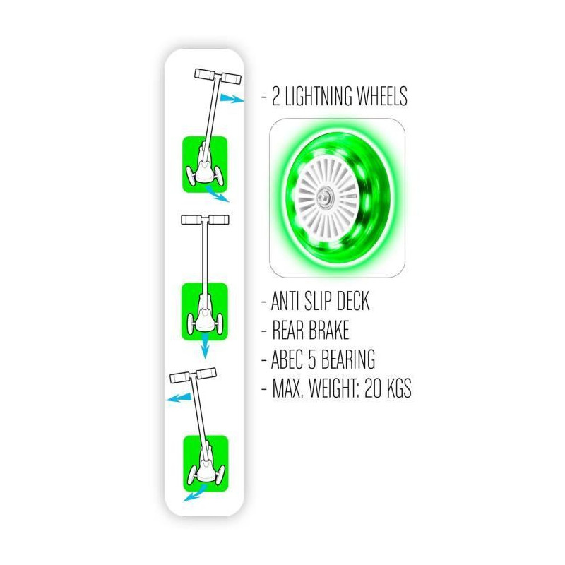 STAMP 3 wheel balance scooter SKIDS CONTROL light wheels