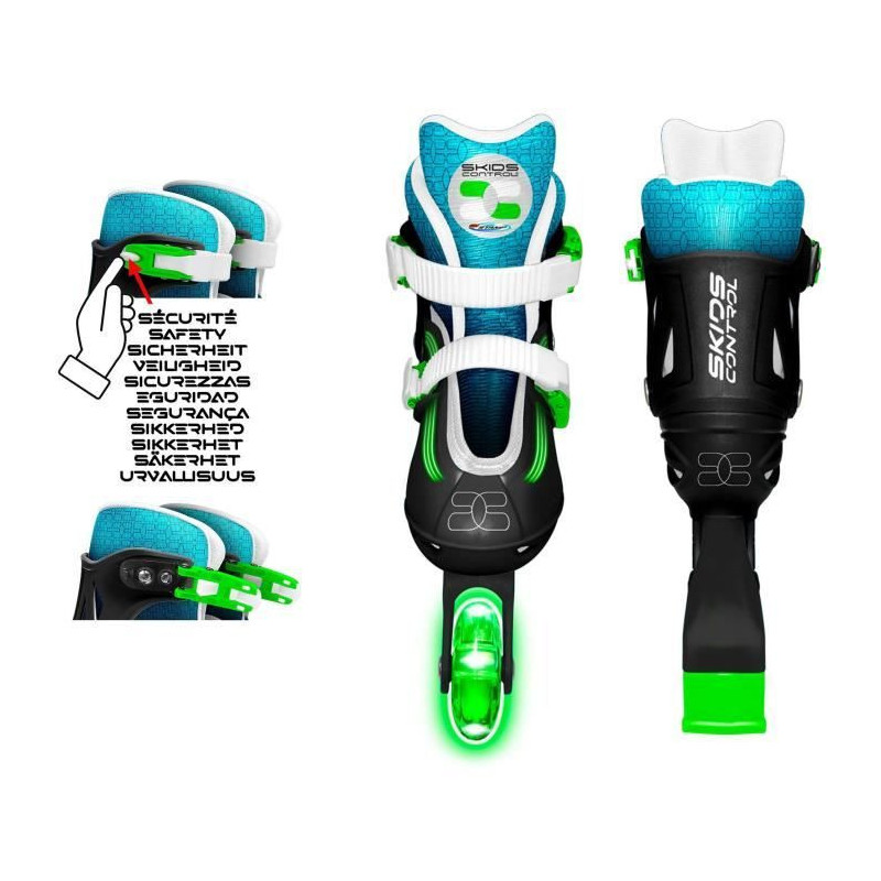 STAMP - Adjustable Inline Skates - Light Up Wheels - Skids Control