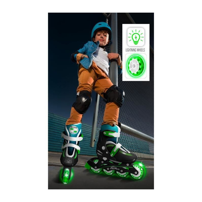 STAMP - Adjustable Inline Skates - Light Up Wheels - Skids Control