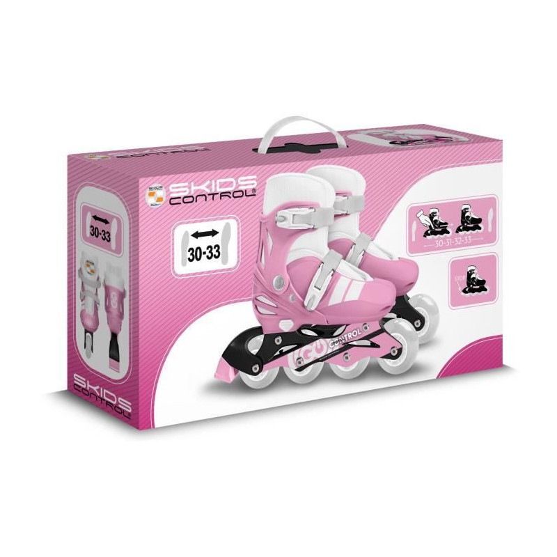 Adjustable inline skates - STAMP - SKIDS CONTROL - Size 30-33 - Pink