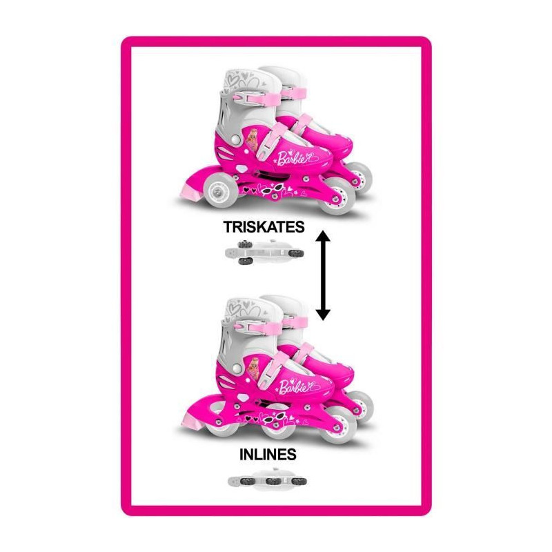 STAMP - Two-in-One 3 Wheel Inline Skates - Barbie