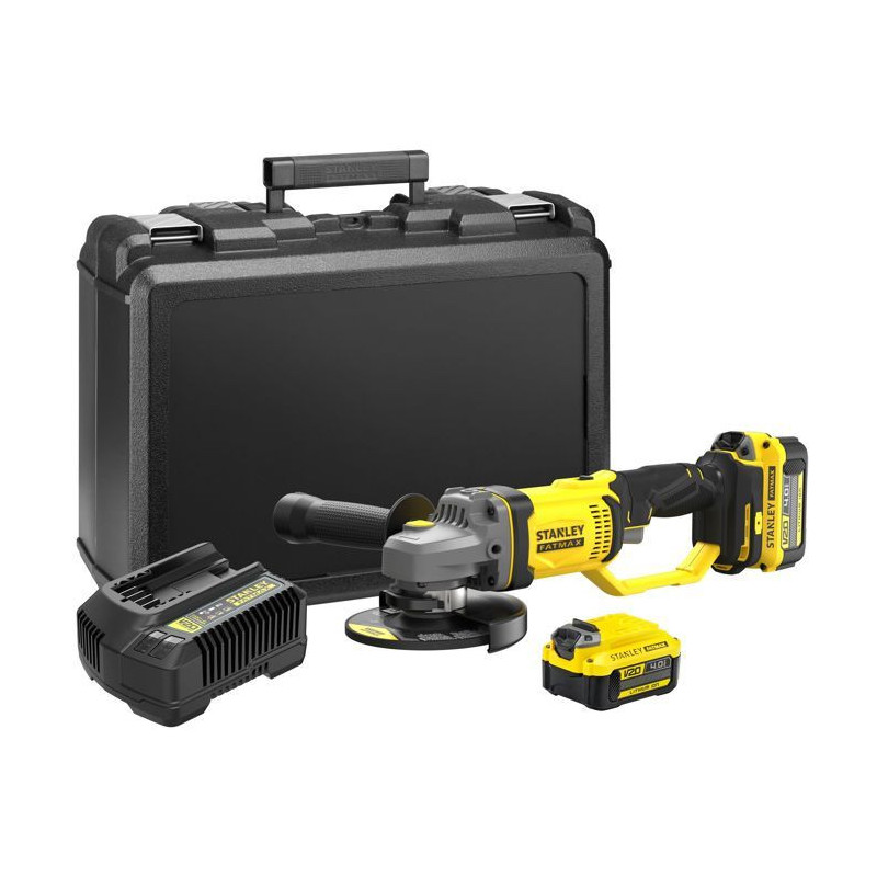 125 mm grinder - 18V Lithium - 2 4Ah Batteries - STANLEY FATMAX V20 -