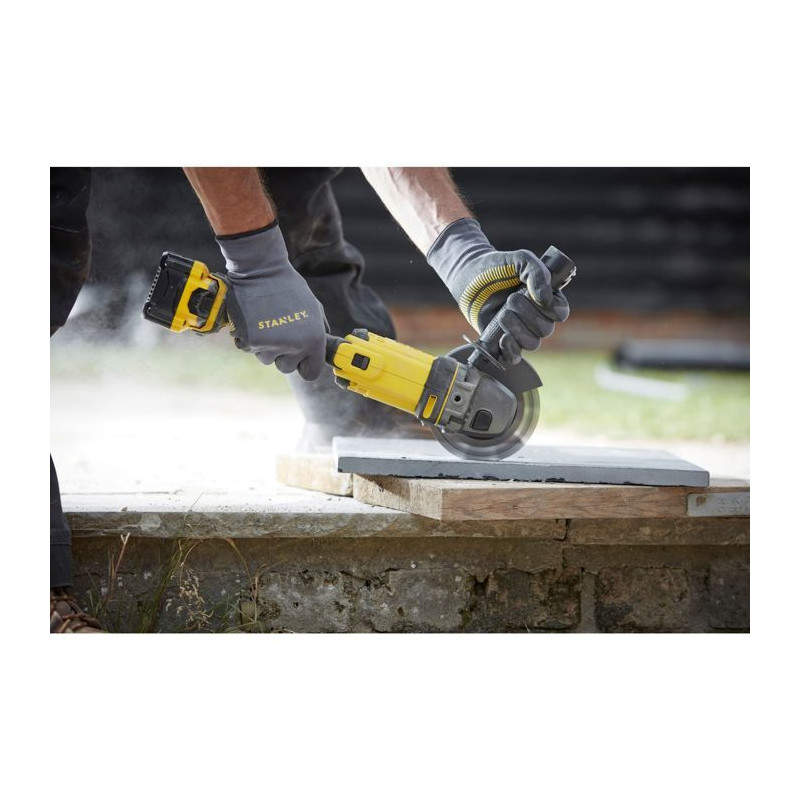125 mm grinder - 18V Lithium - 2 4Ah Batteries - STANLEY FATMAX V20 -