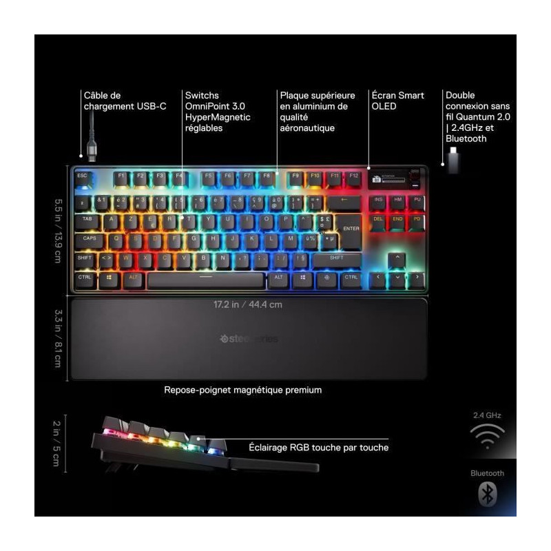 Wireless Mechanical Gaming Keyboard - STEELSERIES - APEX PRO TKL GEN 3
