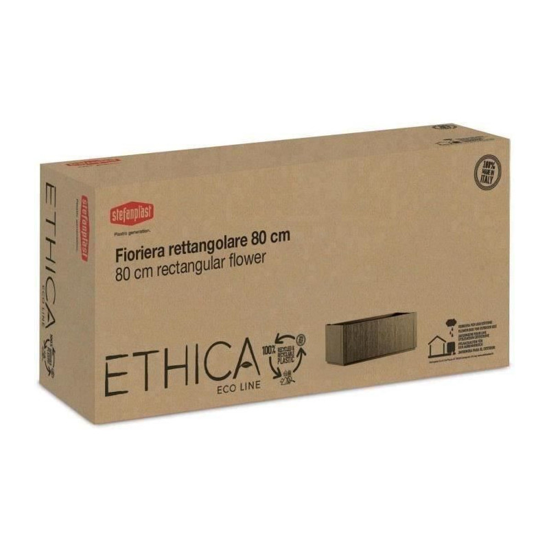 Ethica rectangular flower box 80 cm green