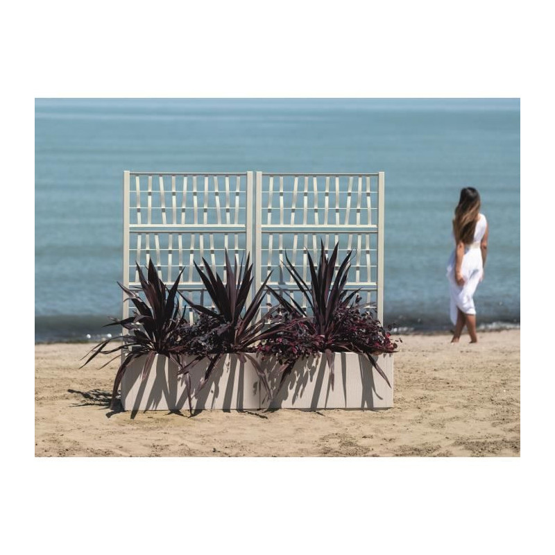 Ethica rectangular flower box 80 cm with chalk trellis