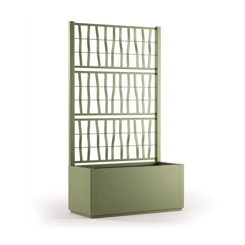 Ethica rectangular flower box 80 cm with green trellis