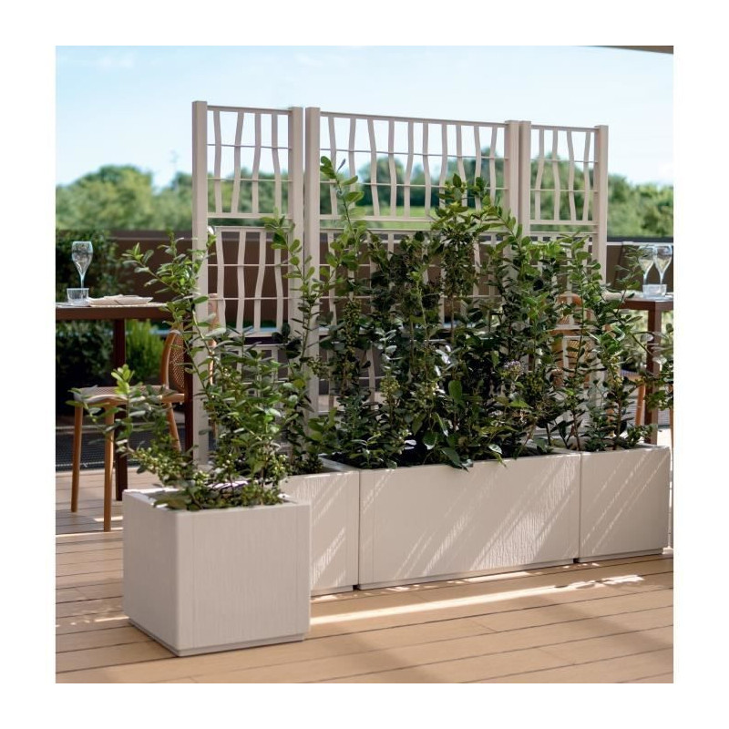 Flower box - ETHICA - Chalk - Square - 38 L - STEFANPLAST