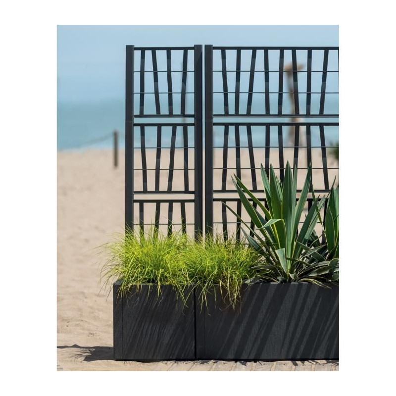 Flower box - ETHICA - Graphite - Square with trellis - 38 L - STEFANPL